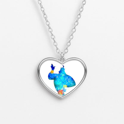 Watercolour Aladdin Fairytale Heart Necklace