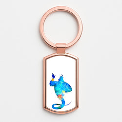 Watercolour Aladdin Fairytale Rose Gold Keyring