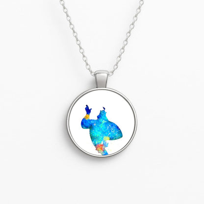 Watercolour Aladdin Fairytale Circle Necklace