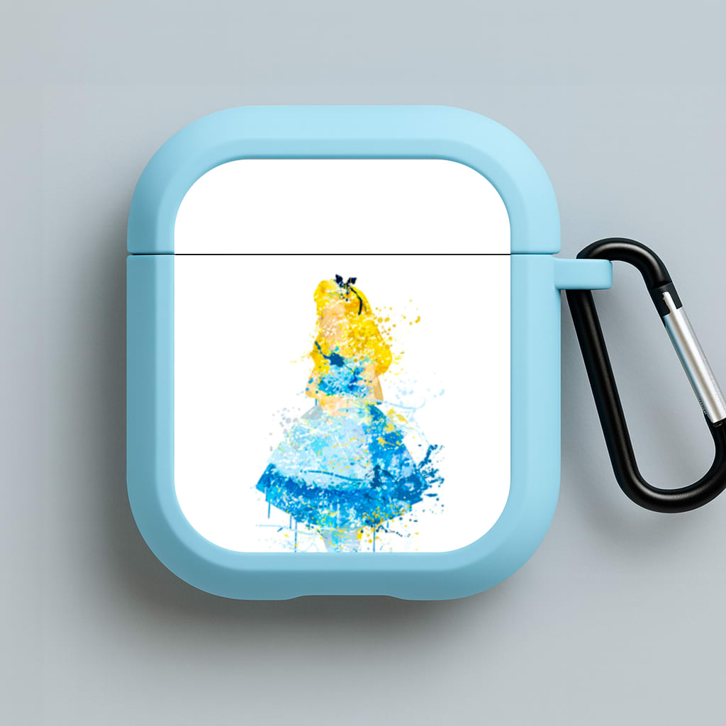 Watercolour Alice in Wonderland Fairytale Blue AirPods Case