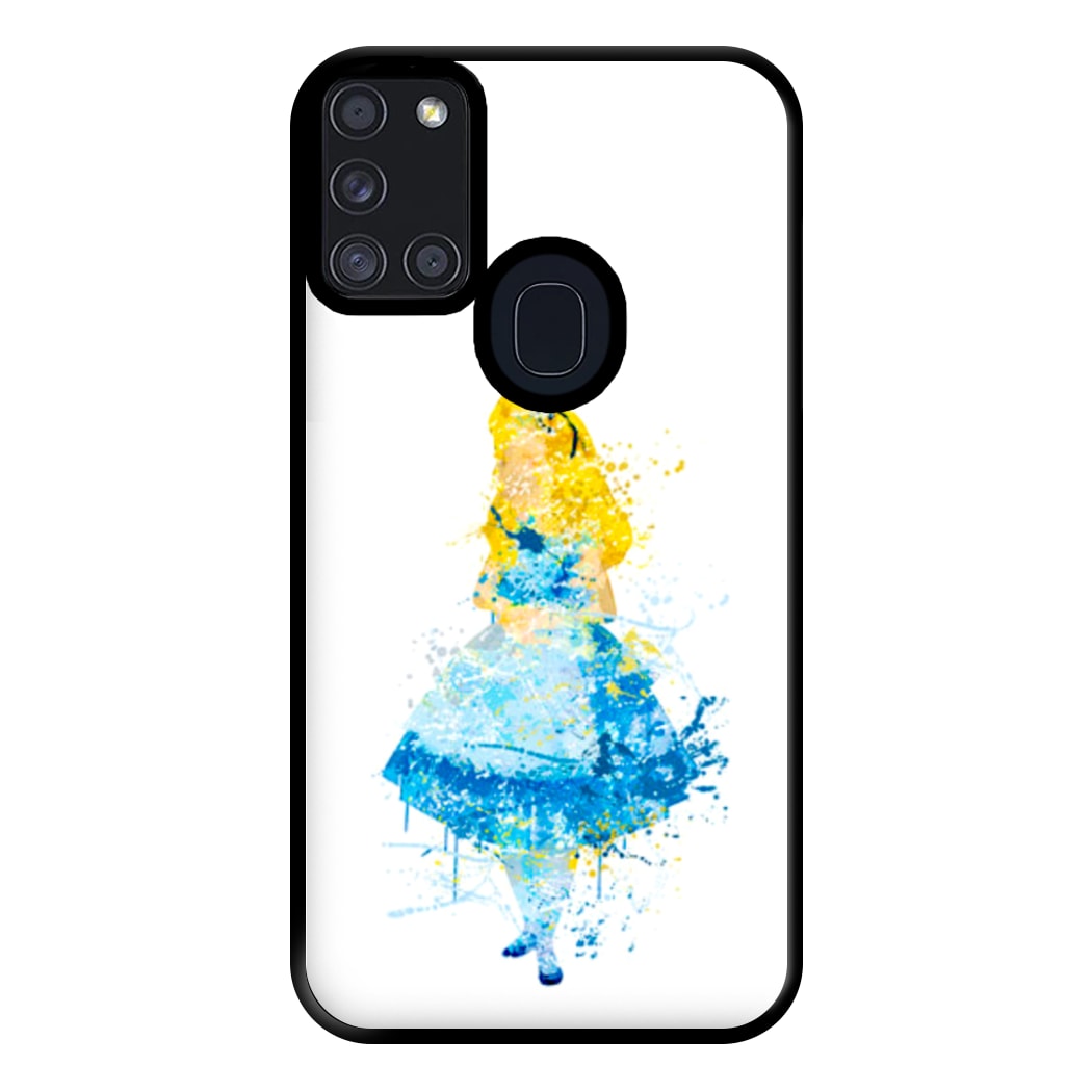 Watercolour Alice in Wonderland Fairytale Phone Case for Galaxy A21s