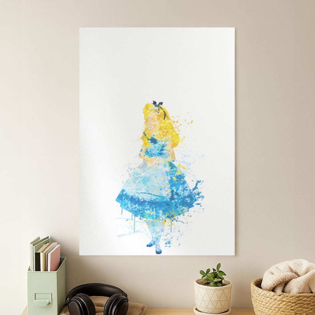 Watercolour Alice in Wonderland Fairytale Poster