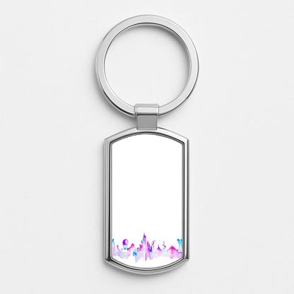 Watercolour Fairytaleland Paris Silver Keyring