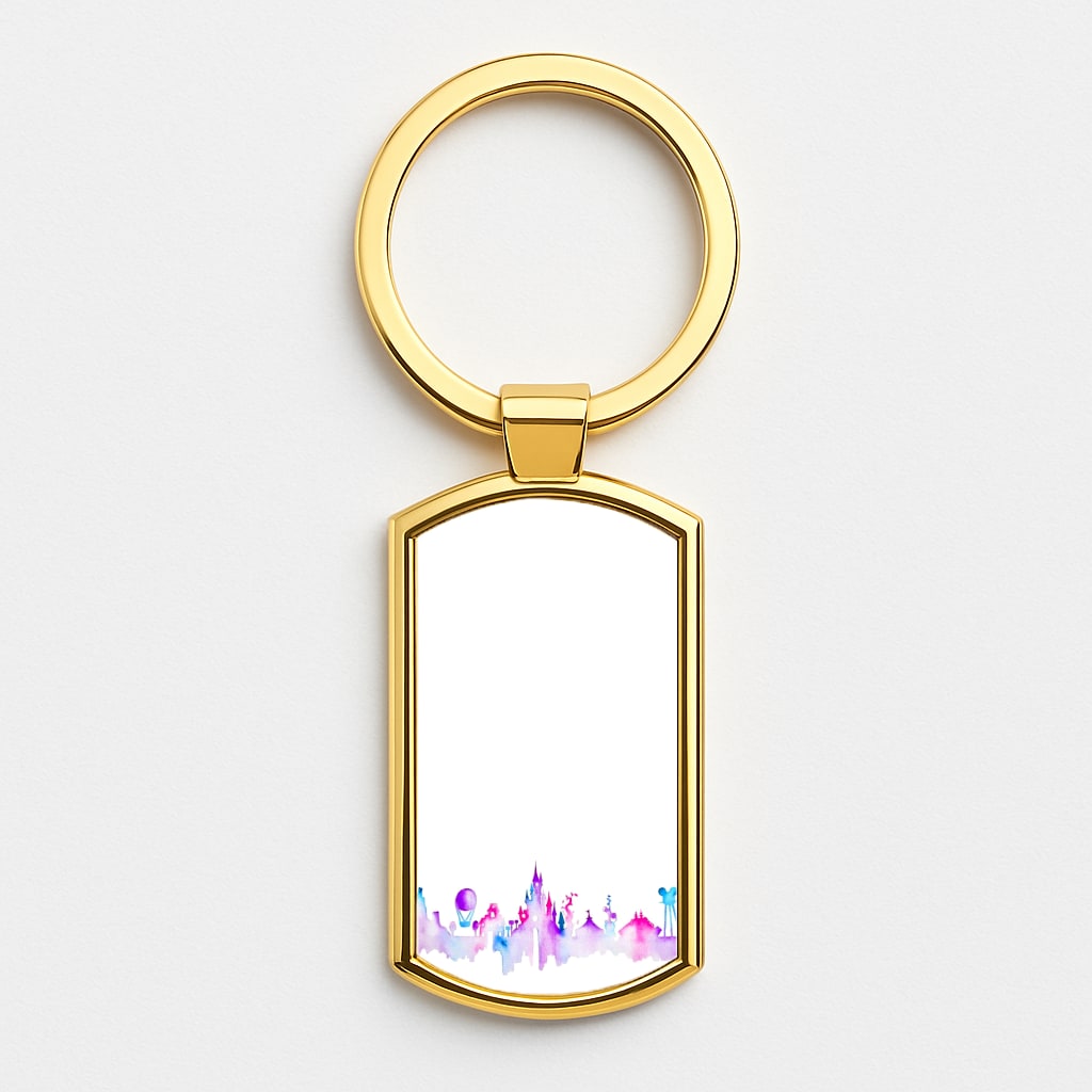 Watercolour Fairytaleland Paris Gold Keyring