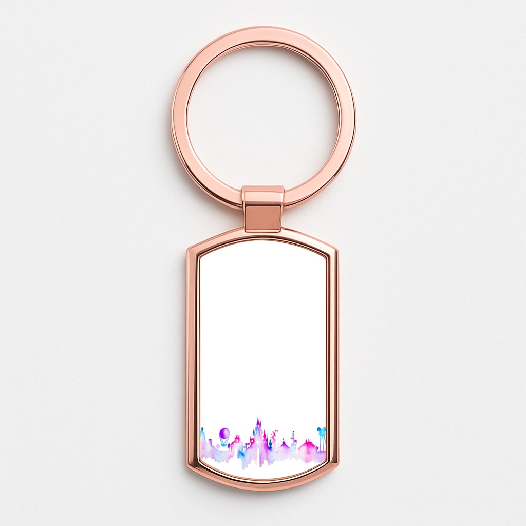 Watercolour Fairytaleland Paris Rose Gold Keyring
