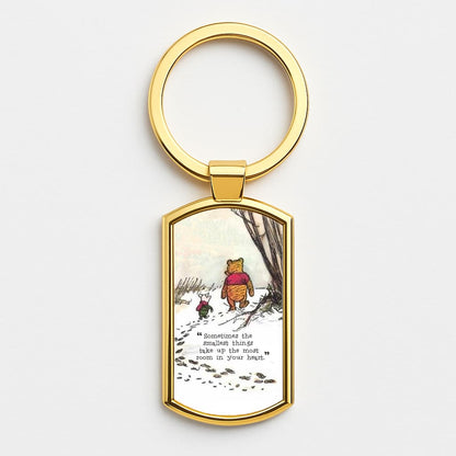 Sometimes The Smallest Things Gold Keyring