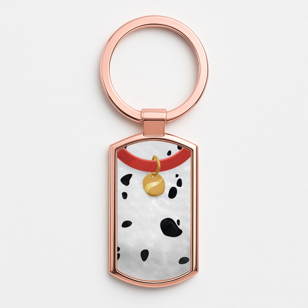 Dalmatians Rose Gold Keyring