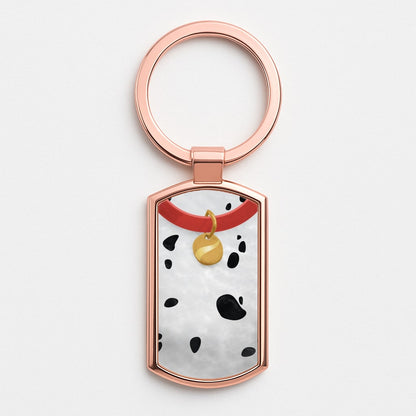 Dalmatians Rose Gold Keyring