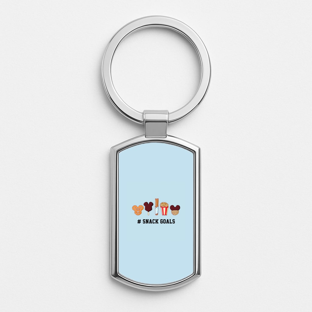 Snack Goals Silver Keyring