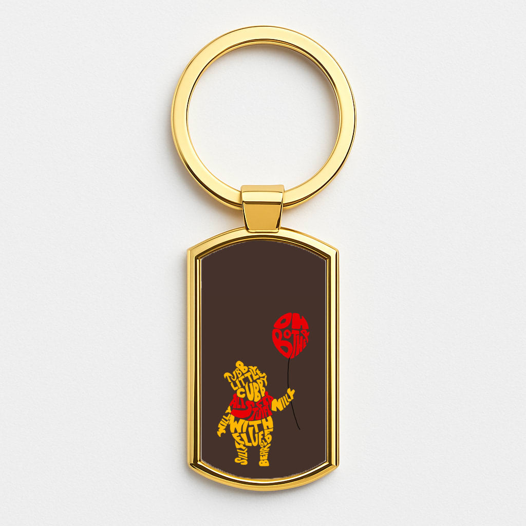 Winnie In Words Gold Keyring