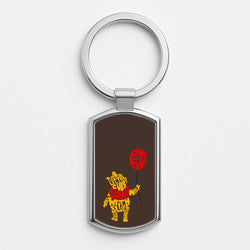 Winnie In Words Silver Keyring