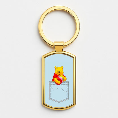 Winnie In My Pocket Gold Keyring