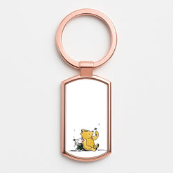 Winnie & Pig Rose Gold Keyring