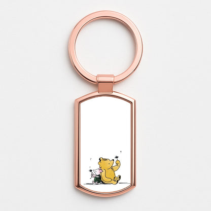Winnie & Pig Rose Gold Keyring