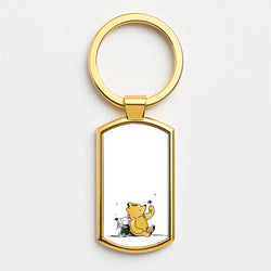 Winnie & Pig Gold Keyring