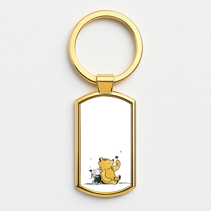 Winnie & Pig Gold Keyring