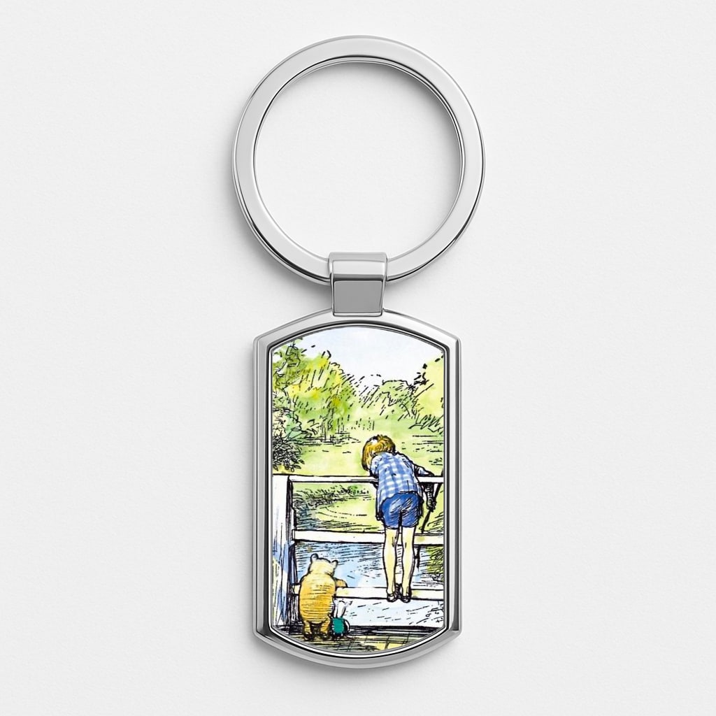 Winnie & Christopher Robin Silver Keyring