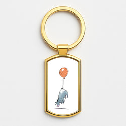 Donkey And His Balloon Gold Keyring