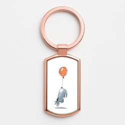 Donkey And His Balloon Rose Gold Keyring