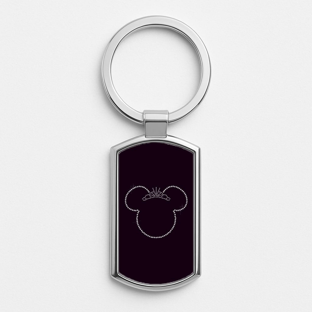 Diamond Mouse Silver Keyring