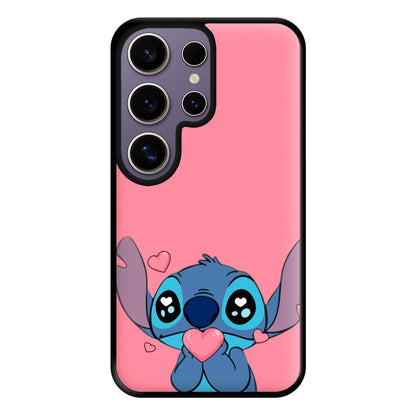 Cute Alien Blue Phone Case for Galaxy S25 Ultra