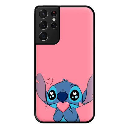 Cute Alien Blue Phone Case for Galaxy S21 Ultra