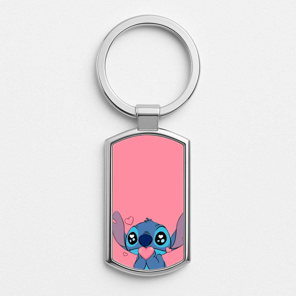 Cute Alien Blue Luxury Keyring