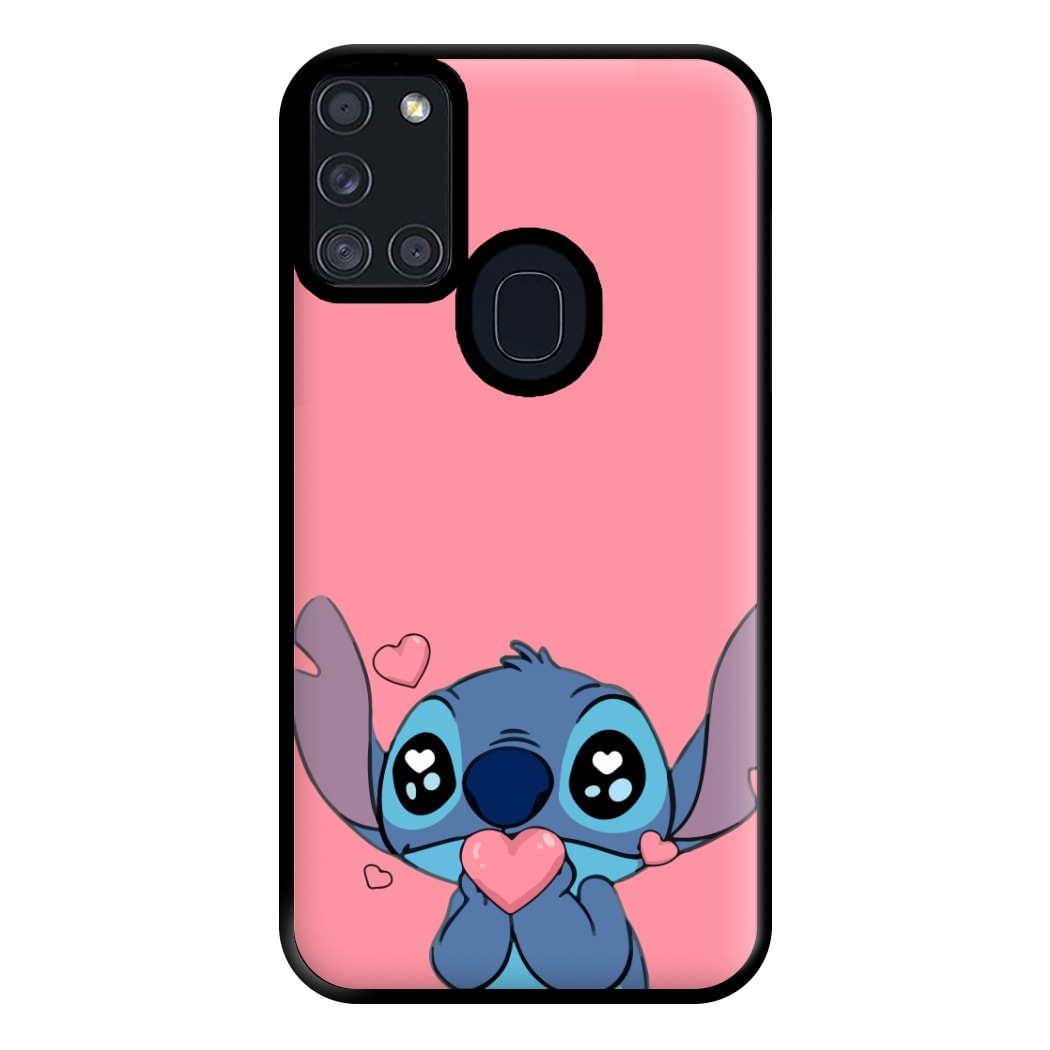 Cute Alien Blue Phone Case for Galaxy A21s