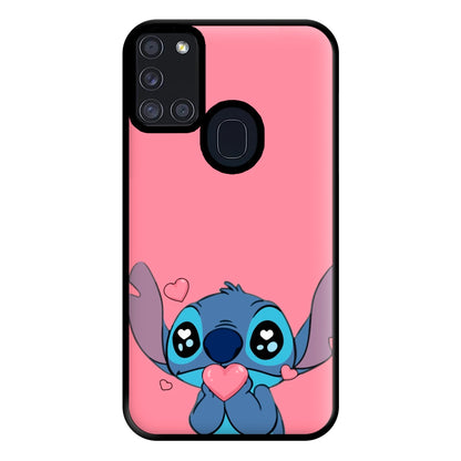 Cute Alien Blue Phone Case for Galaxy A21s