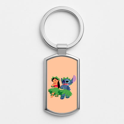Lilo And Alien Blue Hoola Silver Keyring