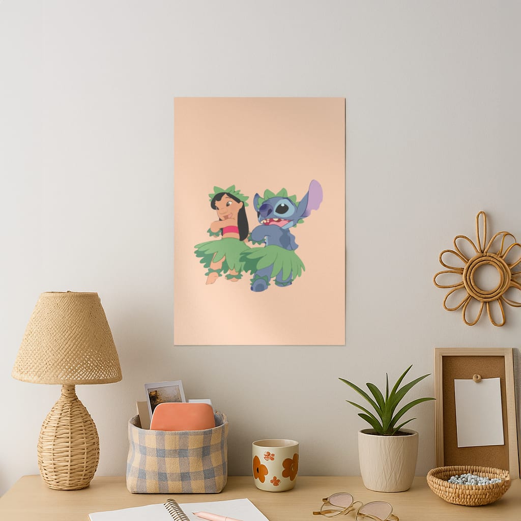 Lilo And Alien Blue Hoola Art Print