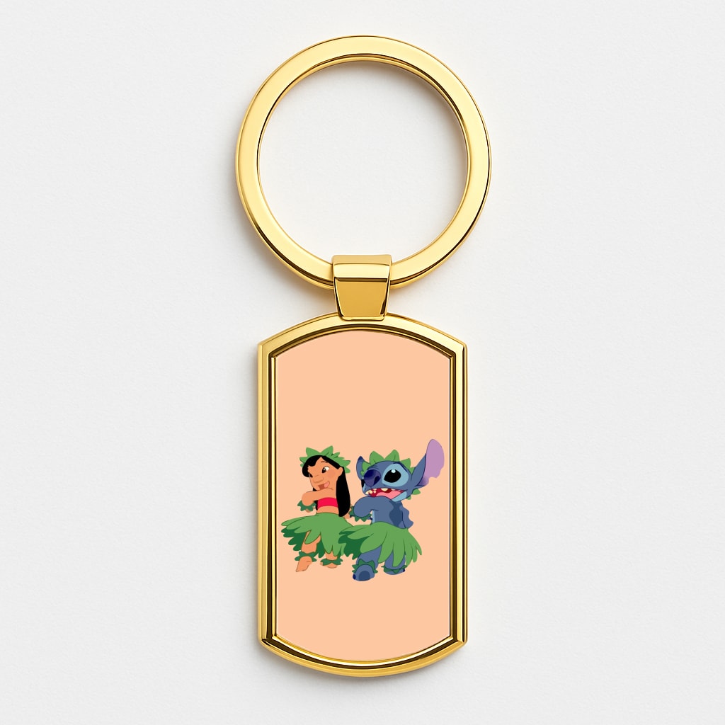 Lilo And Alien Blue Hoola Gold Keyring