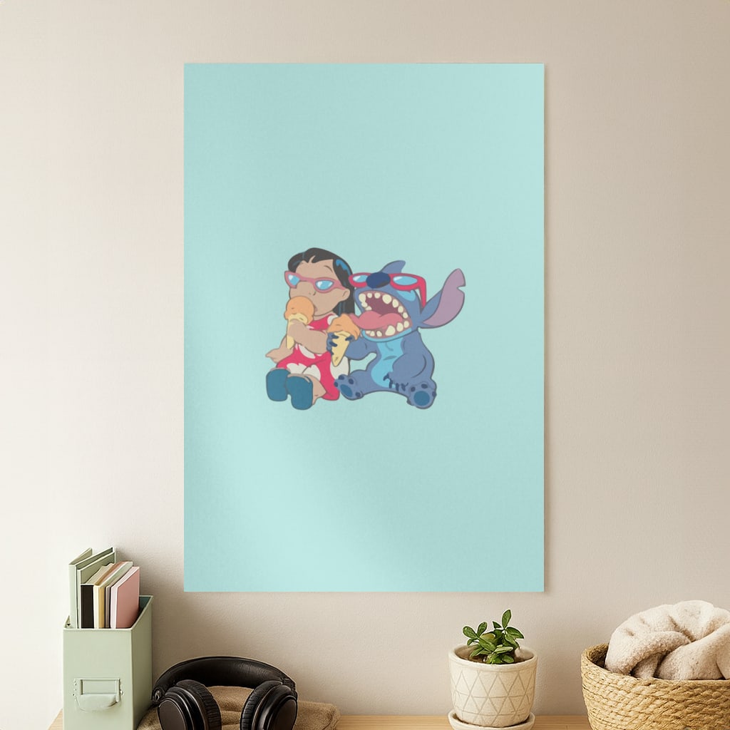 Ice Cream Alien Blue Poster