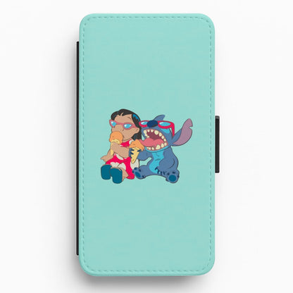 Ice Cream Alien Blue Flip / Wallet Phone Case
