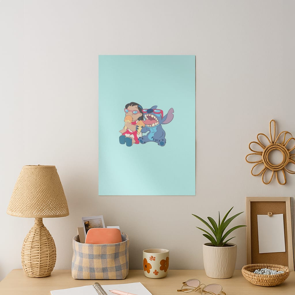 Ice Cream Alien Blue Art Print