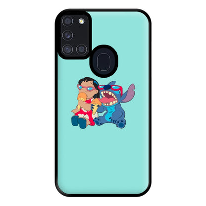 Ice Cream Alien Blue Phone Case for Galaxy A21s