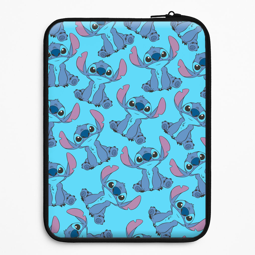 Cute Alien Blue Pattern Laptop Sleeve