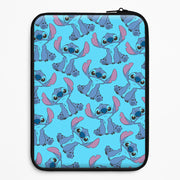 Cute Alien Blue Pattern Laptop Sleeve 1