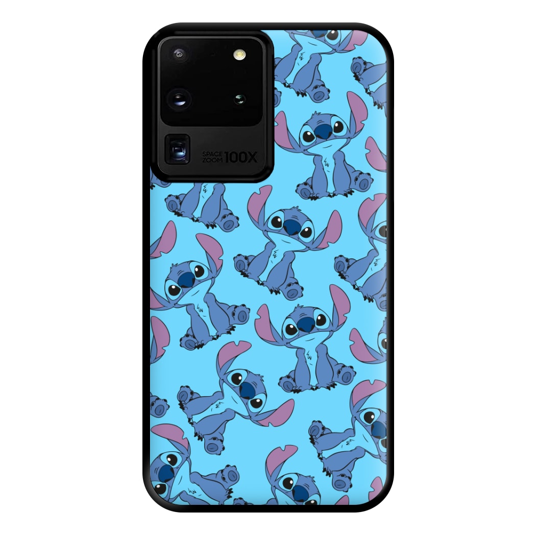 Cute Alien Blue Pattern Phone Case for Galaxy S20 Ultra