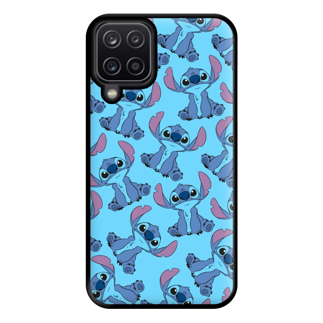 Cute Alien Blue Pattern Phone Case for Galaxy A12