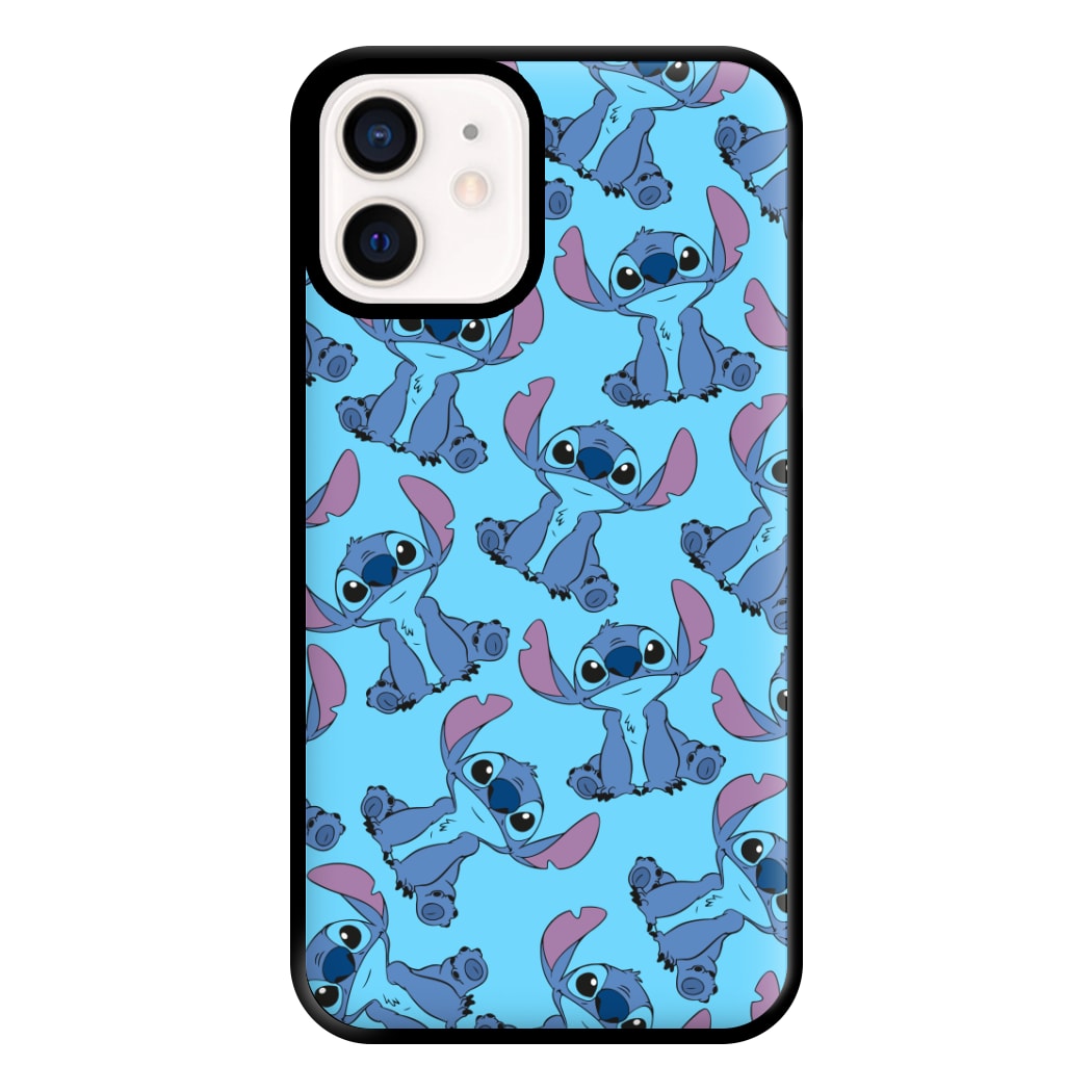 Cute Alien Blue Pattern Phone Case for iPhone 12 Mini