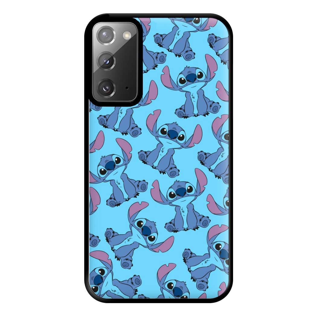 Cute Alien Blue Pattern Phone Case for Galaxy Note 20 Ultra