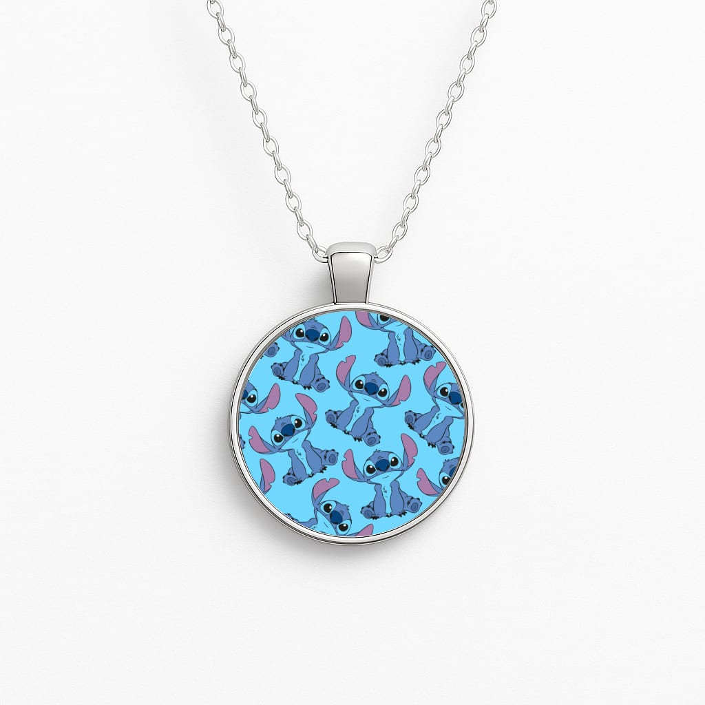 Cute Alien Blue Pattern Necklace