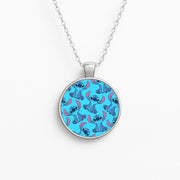 Cute Alien Blue Pattern Necklace 1