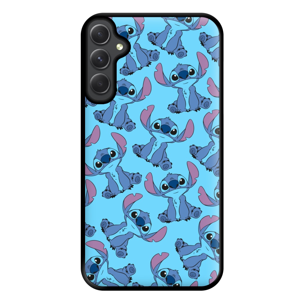 Cute Alien Blue Pattern Phone Case for Galaxy A54