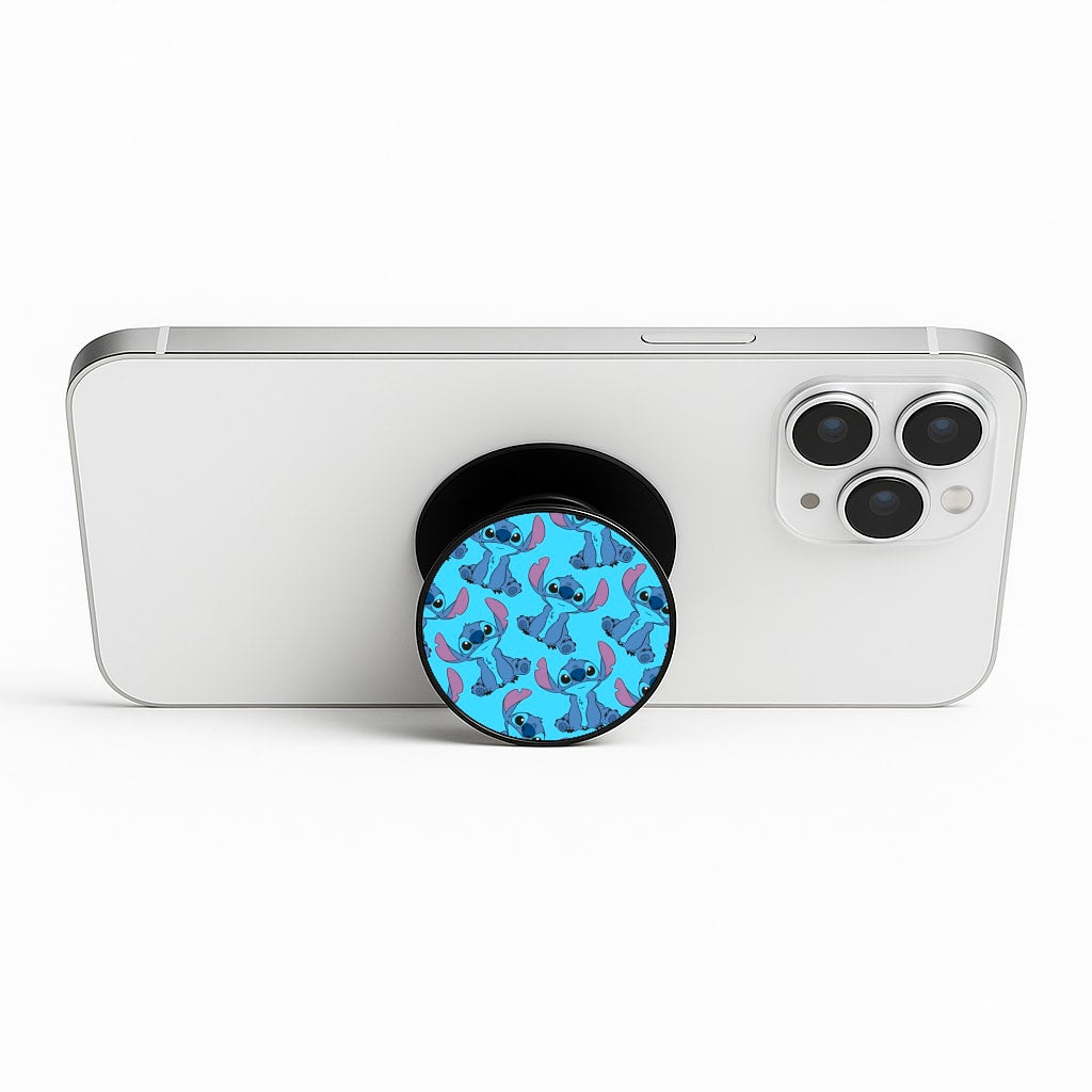 Cute Alien Blue Pattern Phone Stand