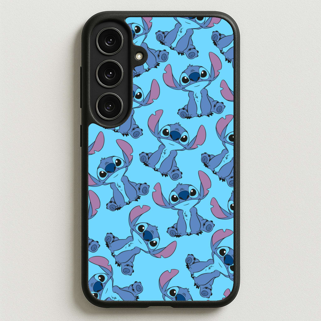 Cute Alien Blue Pattern Phone Case for Galaxy S25FE