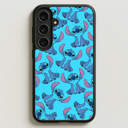 Cute Alien Blue Pattern Phone Case for Galaxy S25FE