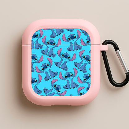 Cute Alien Blue Pattern Pink AirPods Case