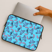 Cute Alien Blue Pattern Laptop Sleeve 2